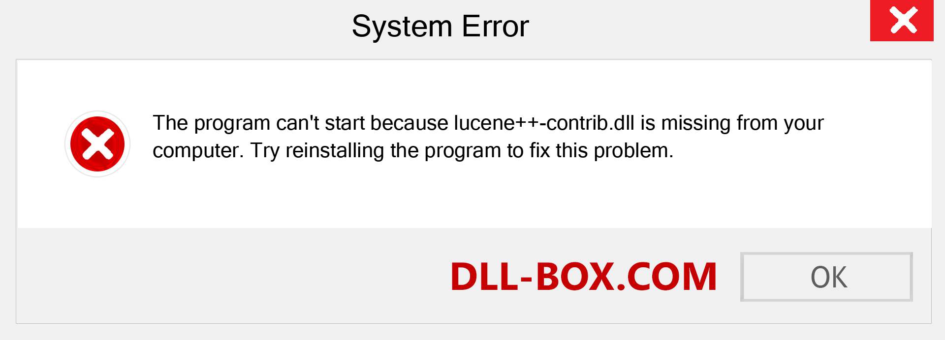  lucene++-contrib.dll file is missing?. Download for Windows 7, 8, 10 - Fix  lucene++-contrib dll Missing Error on Windows, photos, images